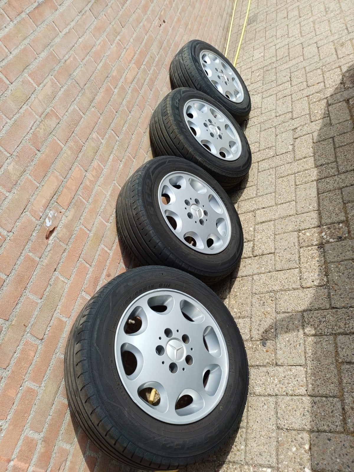MERCEDES W124/201 VELGEN MET GOEDE BANDEN, Ophalen of Verzenden