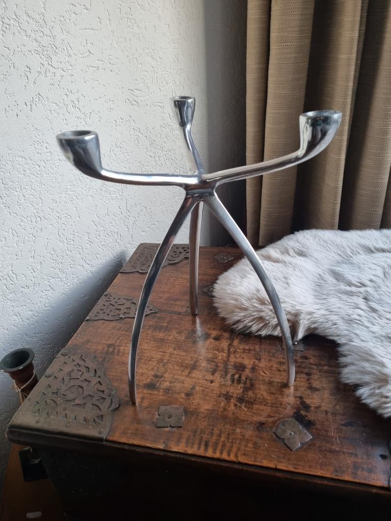 TRIPOD KANDELAAR , ALUMINIUM, Ophalen of Verzenden, Metaal