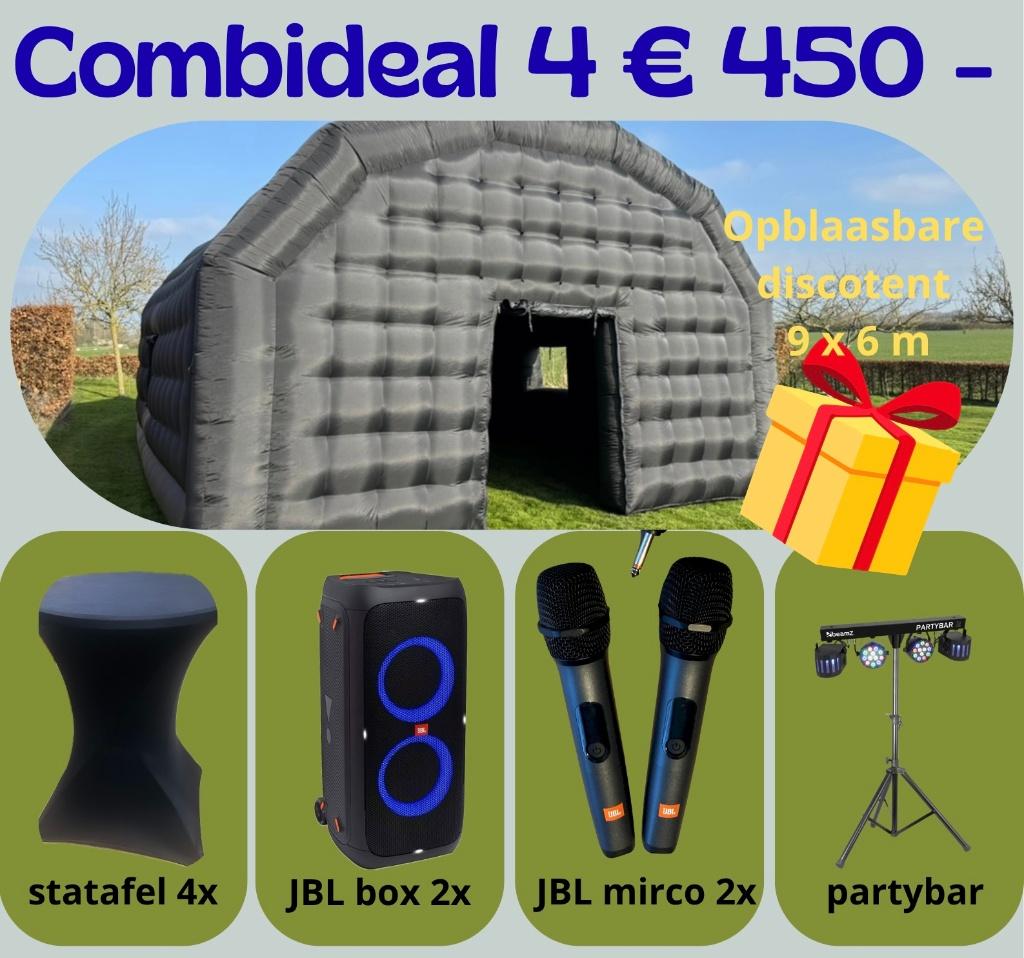 Opblaasbare discotent zwart 9x6 combideal te huur, Ophalen, Zo goed als nieuw, Overige