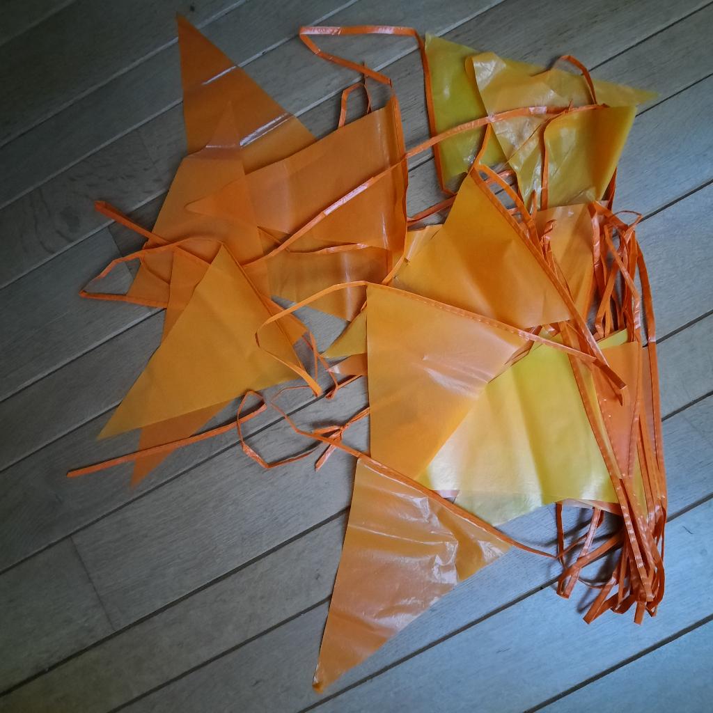 Oranje Vlaggenlijn Versiering - Vlaggen voor WK voetbal, Ophalen of Verzenden, Nieuw, Versiering, Oranje of Koningsdag