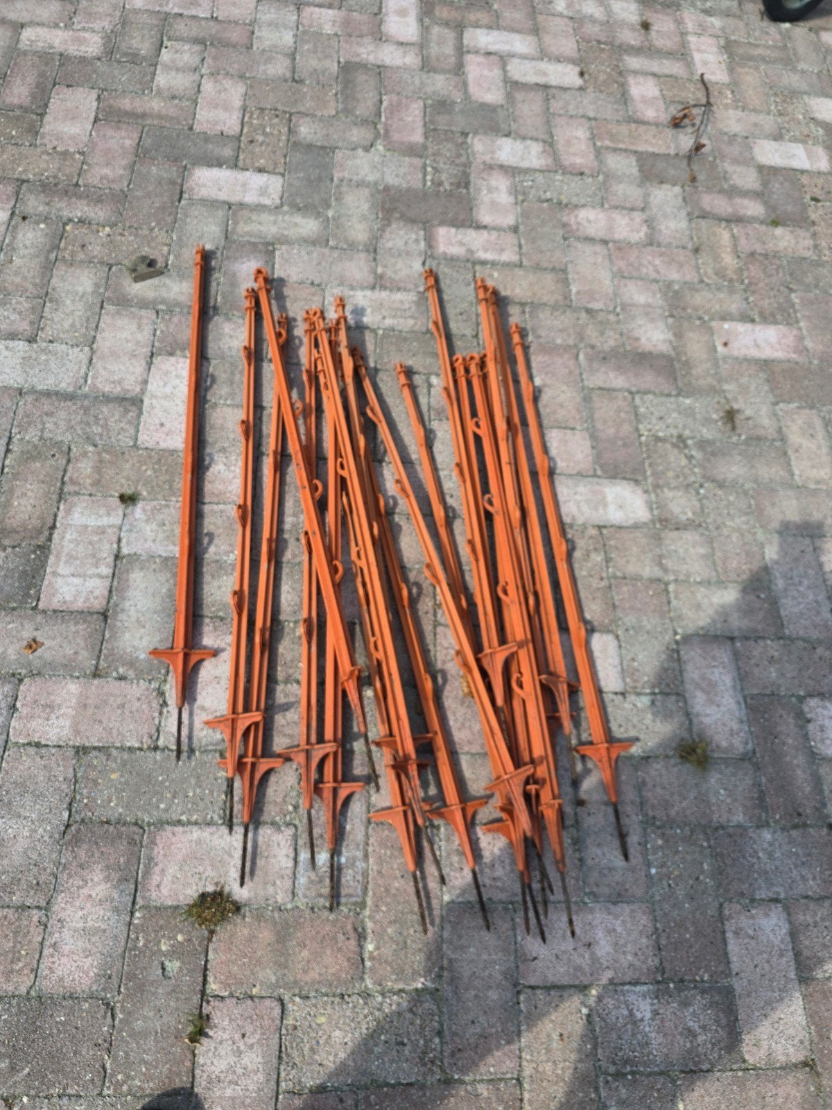 Oranje kunststof afrasteringspalen, 20 stuks, Tuin en Terras, Tuinhekken en Hekwerk, Ophalen, Gebruikt, Kunststof, Overige typen