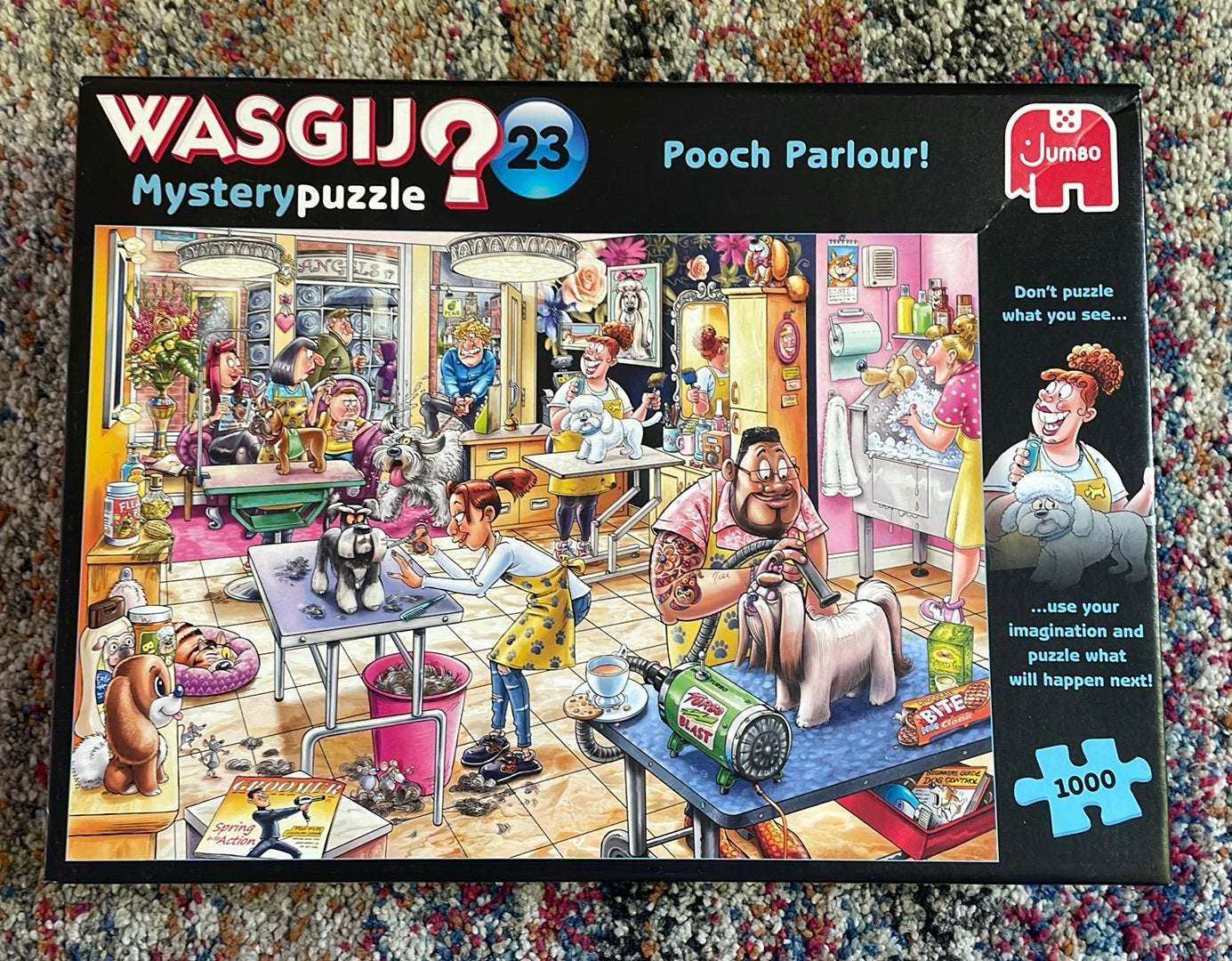 Wasgij puzzem Pooch Parlour 1000 stukjes, Ophalen of Verzenden, 500 t/m 1500 stukjes, Zo goed als nieuw