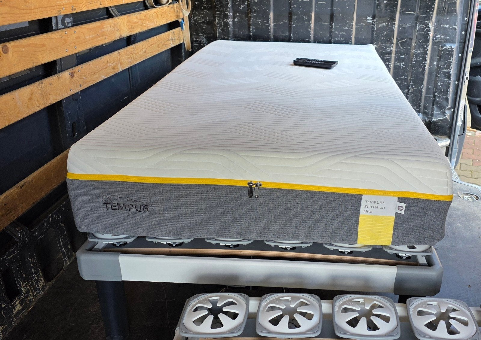 2 Tempur Sensation Elite Matras en 2 Froli Viado Bedbodem, 100 cm, Tweepersoons, Ophalen of Verzenden, Zo goed als nieuw