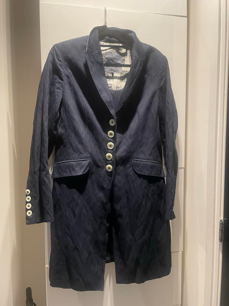 Avendonck lange donkerblauwe blazer maat 40  42, Avendonck, Blauw, Maat 42/44 (L), Ophalen of Verzenden