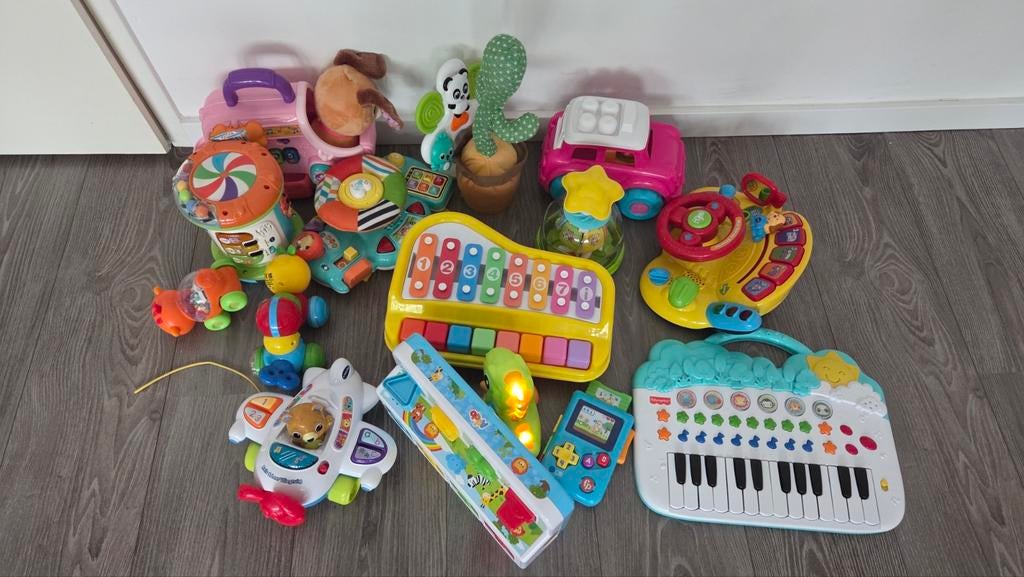 Grote partij speelgoed V-Tech, Fisher-Price en meer, Ophalen, Gebruikt, Overige typen, Met licht