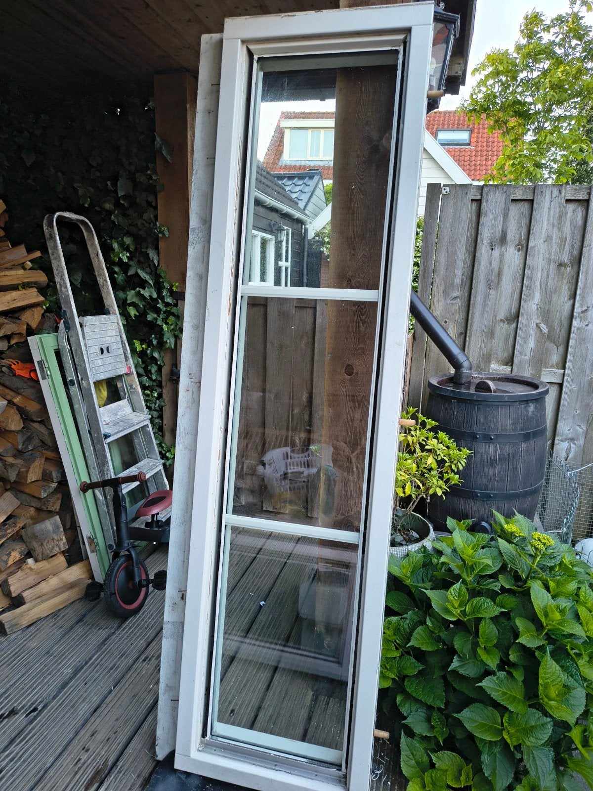2x langwerpig raam incl. kozijn, Ophalen, Gevelraam of Ruit, Gebruikt, Minder dan 80 cm