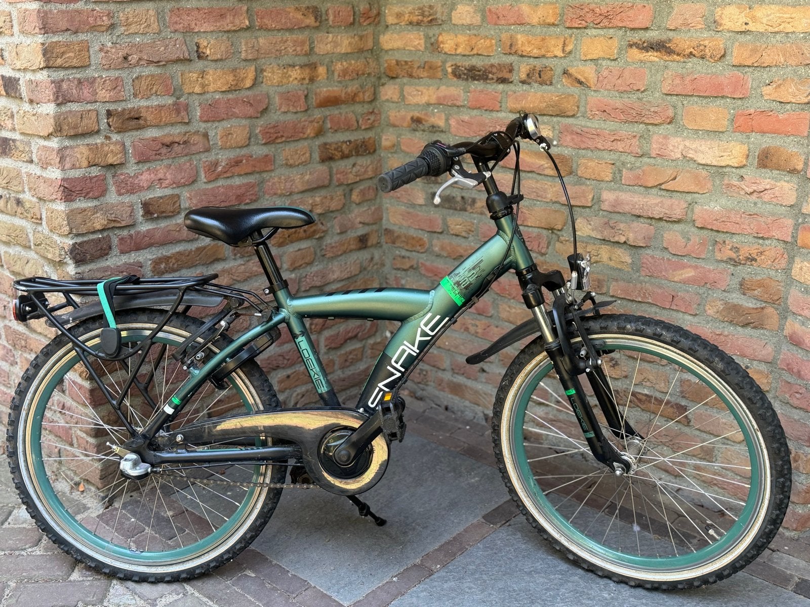 Loekie Snake kinderfiets 22 inch, Gebruikt, Velgrem, Versnellingen, Minder dan 49 cm