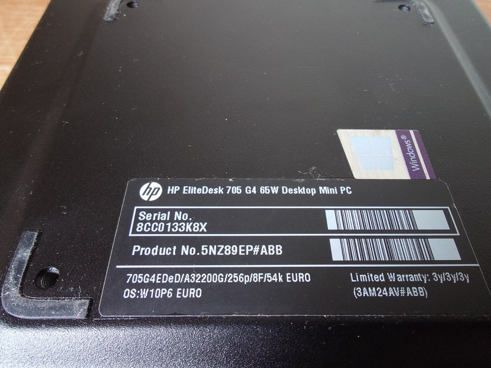 HP EliteDesk 705 G4 Mini Ryzen 3 PRO 2200GE 8GB DDR4 256 SSD, Ryzen, HP, 8 GB, SSD