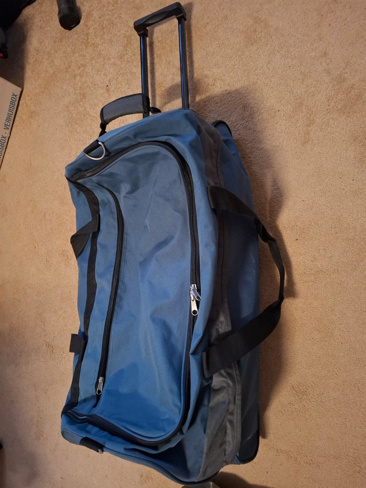 Grote reis/weekend tas, Sieraden, Tassen en Uiterlijk, Tassen | Reistassen en Weekendtassen, Ophalen, Blauw, 30 cm of meer, Wieltjes