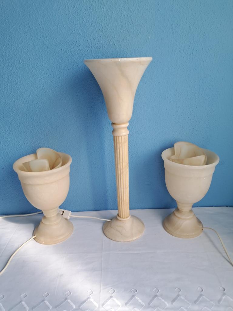 Verschillende vintage albasten tafellampen., Antiek en Kunst, Ophalen of Verzenden