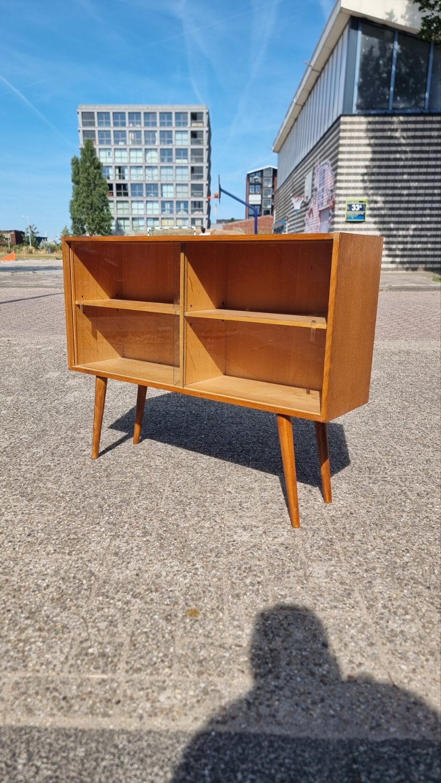 vintage dressoir met vitrine jaren 60, ,, Ophalen of Verzenden, Zo goed als nieuw, ,
