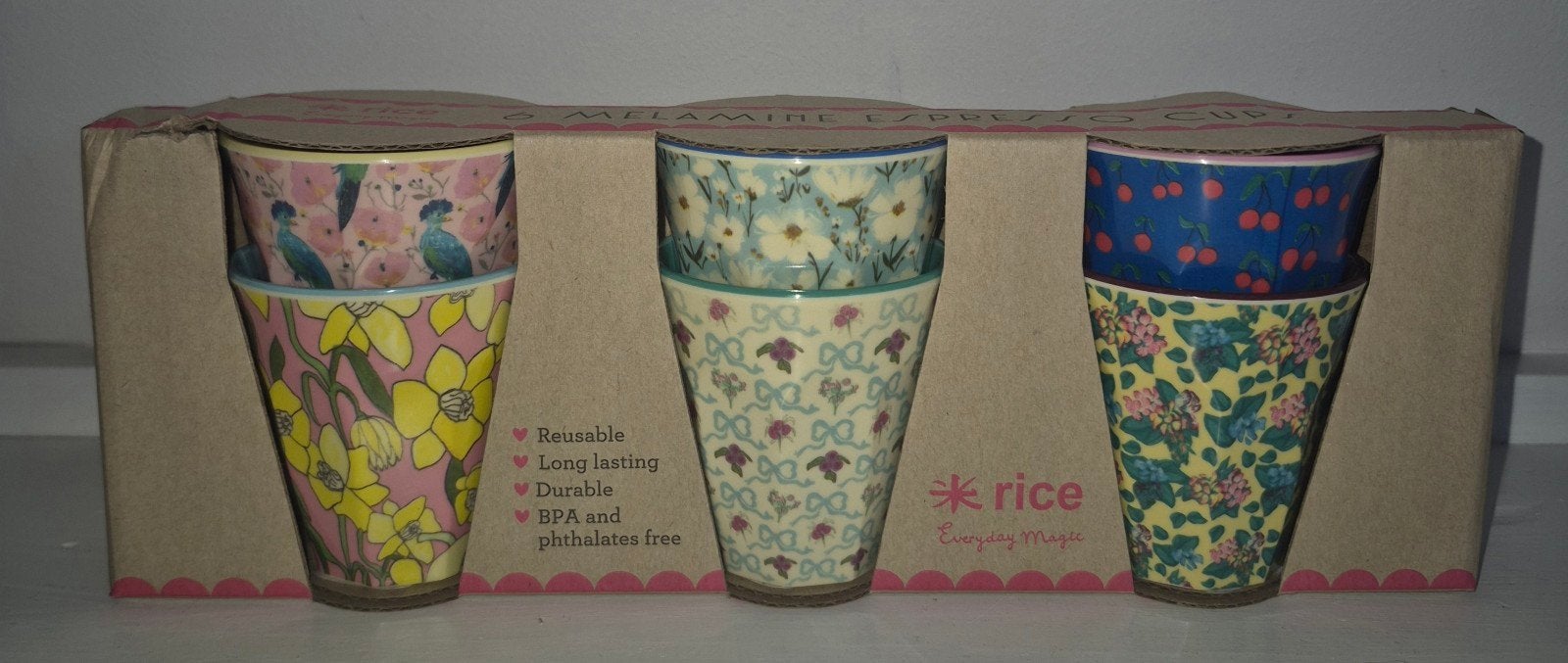 RICE Melamine Espresso Kopjes - Set van 6, Kunststof, Overige merken, Onbekend, Nieuw