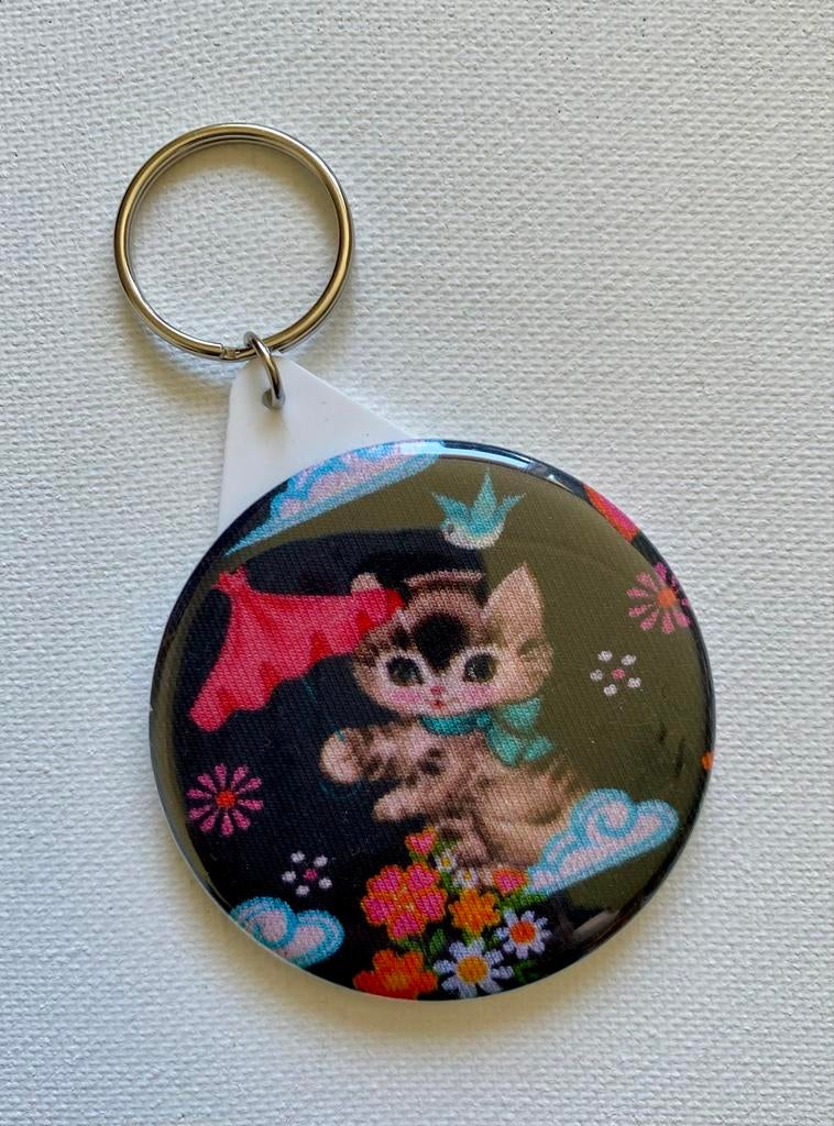 Sleutelhanger Fiona Hewitt katje met spiegeltje, Ophalen of Verzenden, Nieuw, Knuffel of Figuurtje