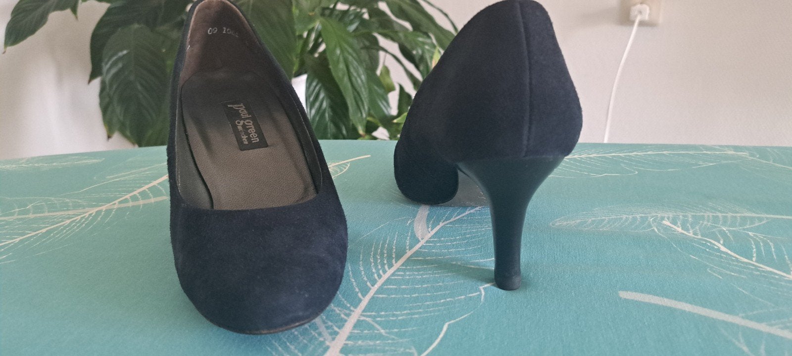 Suede schoenen. Blauw. Maat 4/37. Hak 7cm., Ophalen, Blauw, Gedragen, Paul Green