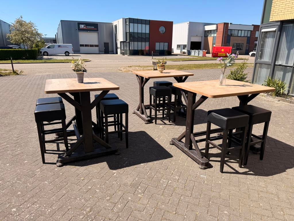 Statafels 120x100 cm  hangtafels bartafels cafe bar kroeg, Ophalen of Verzenden, Gebruikt
