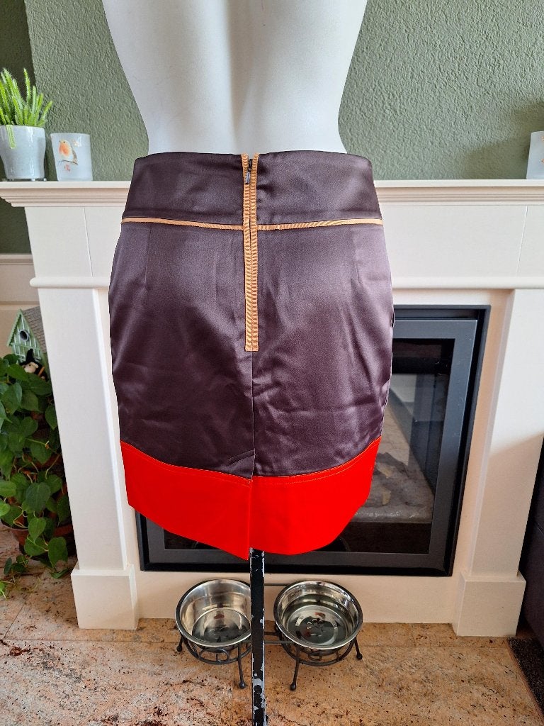 Ted Baker mooie bruin oranje rok S 36 1, Kleding | Dames, Rokken, Bruin, Verzenden, Zo goed als nieuw, Maat 36 (S)