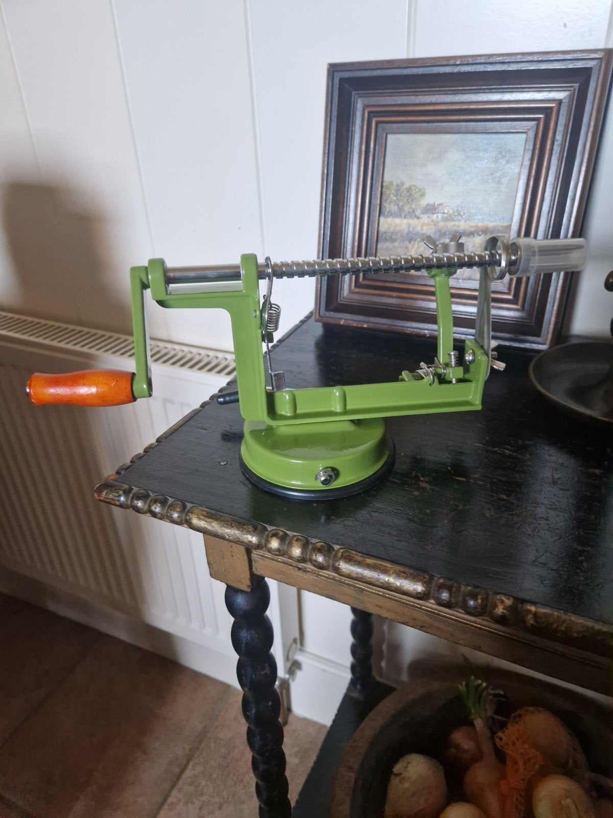 Vintage Groene Apple Peeler - Handige Keukenhulp, Ophalen of Verzenden