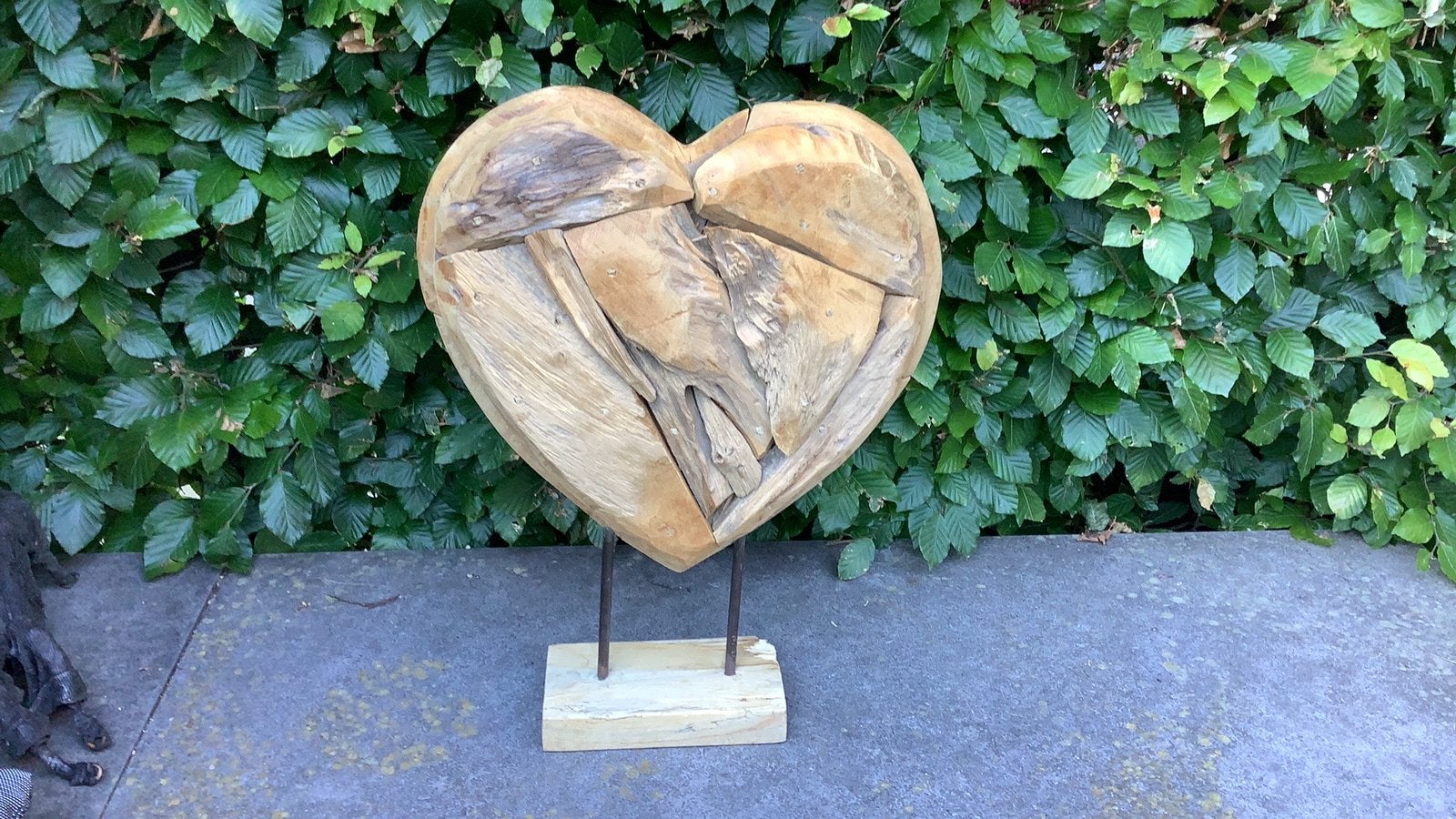 Groot houten Hart op consol, Tuin en Terras, Ophalen of Verzenden, Nieuw