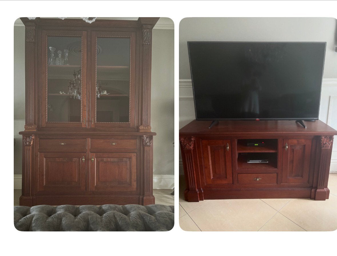 Barok vitrine kast en tv meubel set, Huis en Inrichting, Ophalen, Zo goed als nieuw, Minder dan 50 cm