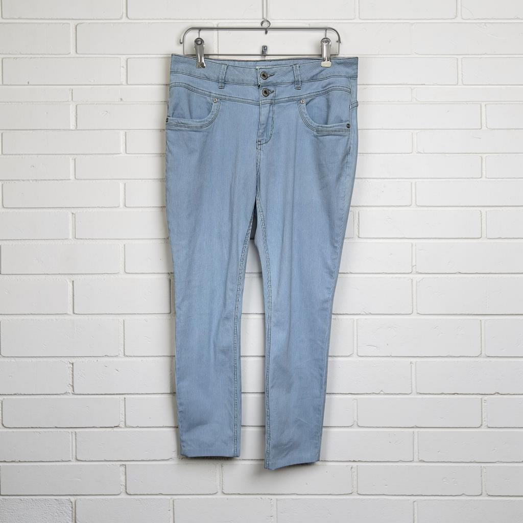 Red Button Broek Maat 40 Lichtblauw Wit Krijtstreep, Blauw, W30 - W32 (confectie 38/40), Rb, Gedragen