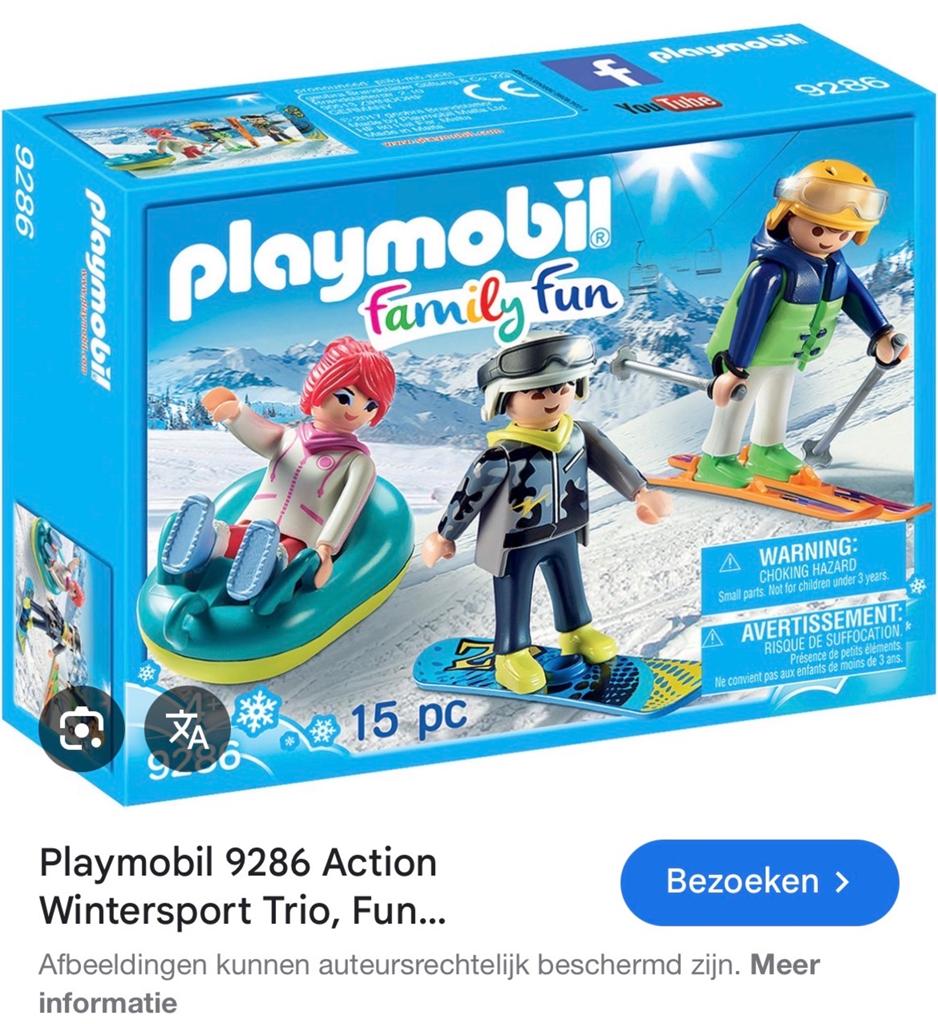 Playmobil Family Fun 9286 Wintersport Trio - Complete Set, Ophalen of Verzenden, Zo goed als nieuw, Complete set