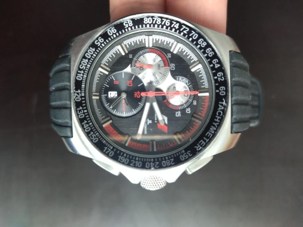 Jacques Lemans F5015-ZW Rubber Zwart 22mm, Ophalen of Verzenden, Zo goed als nieuw, Overige merken