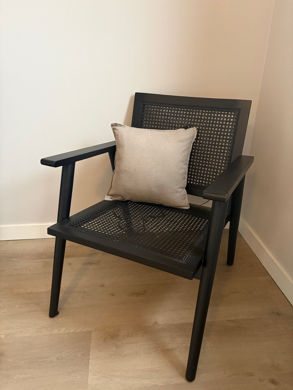 Japandi stoel, zwart, fauteuil, Ophalen, Gebruikt, Zwart, Eén