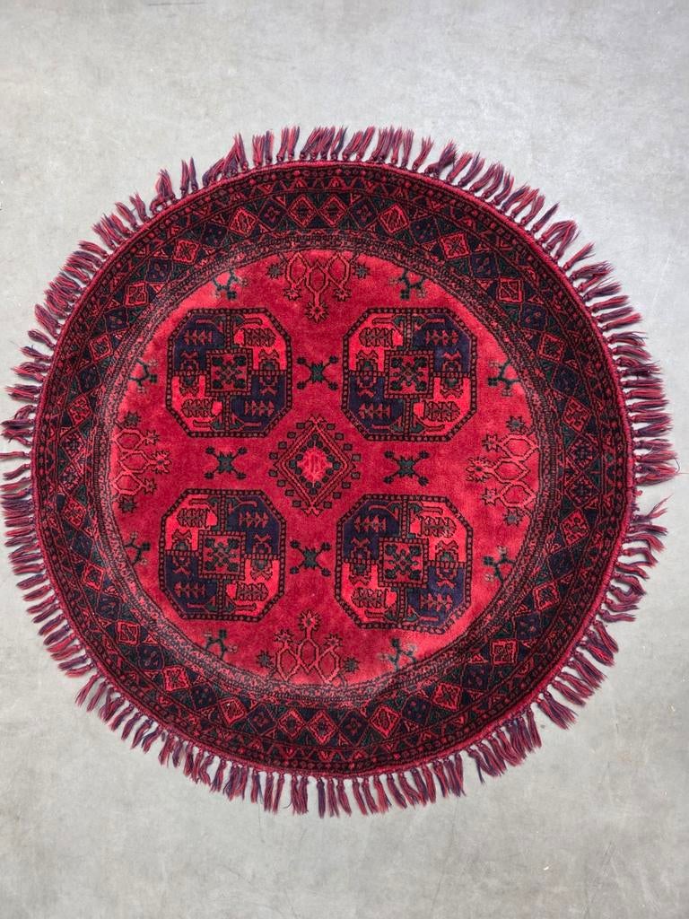 Mooi vintage rond vloerkleed r. 155 cm., Ophalen of Verzenden