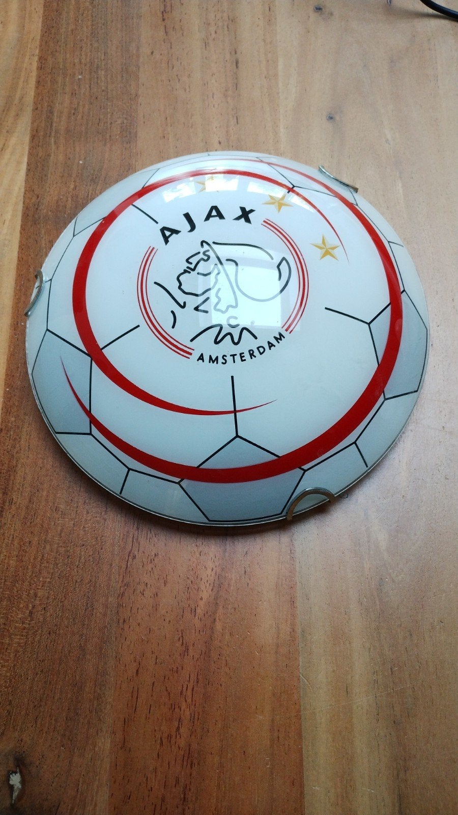 Ajax Plafondlamp - Voetbaldesign met E27 fitting, Ophalen, Gebruikt, Inclusief lichtbron, Modern