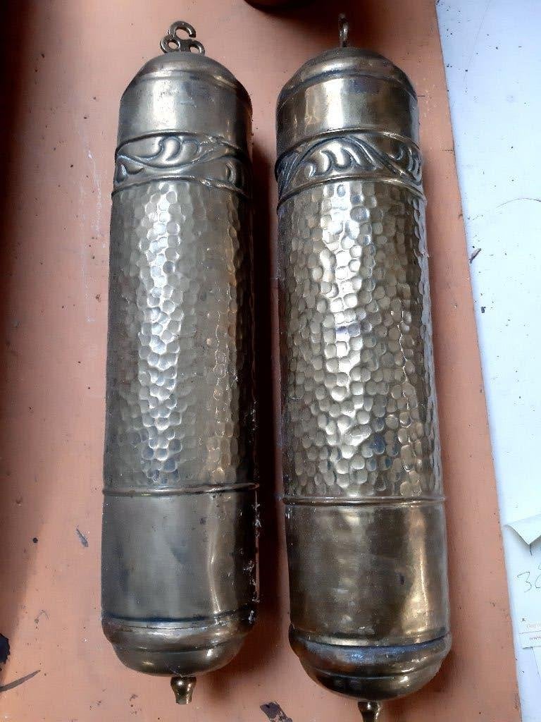 Set antieke klokgewichten voor staande klok., Ophalen of Verzenden
