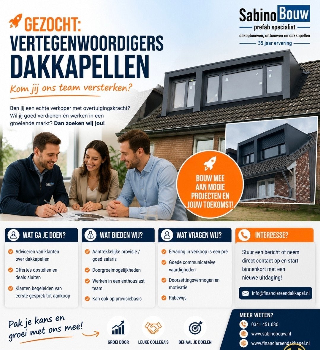 Adviseur Dakkapellen gezocht...[ vertegenwoordiger) goede ve