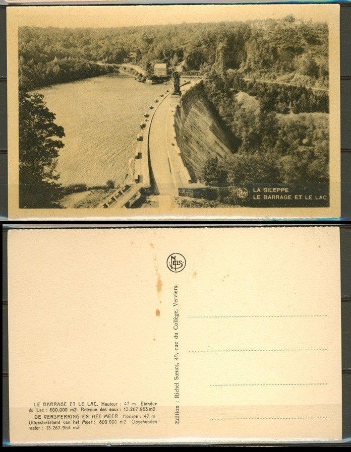 La Gileppe 1915 (Stuwdam) Le Barrage Luik Ansichtkaart a-41d, Ophalen of Verzenden, Voor 1920, Gelopen, Brussel (Gewest)