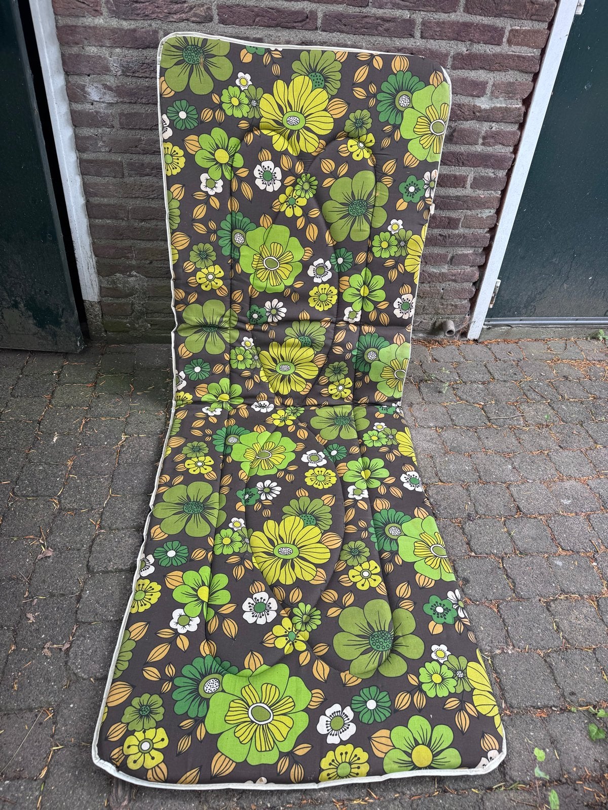 Vintage stretcher kussen met bloemenprint, Ophalen of Verzenden, Gebruikt