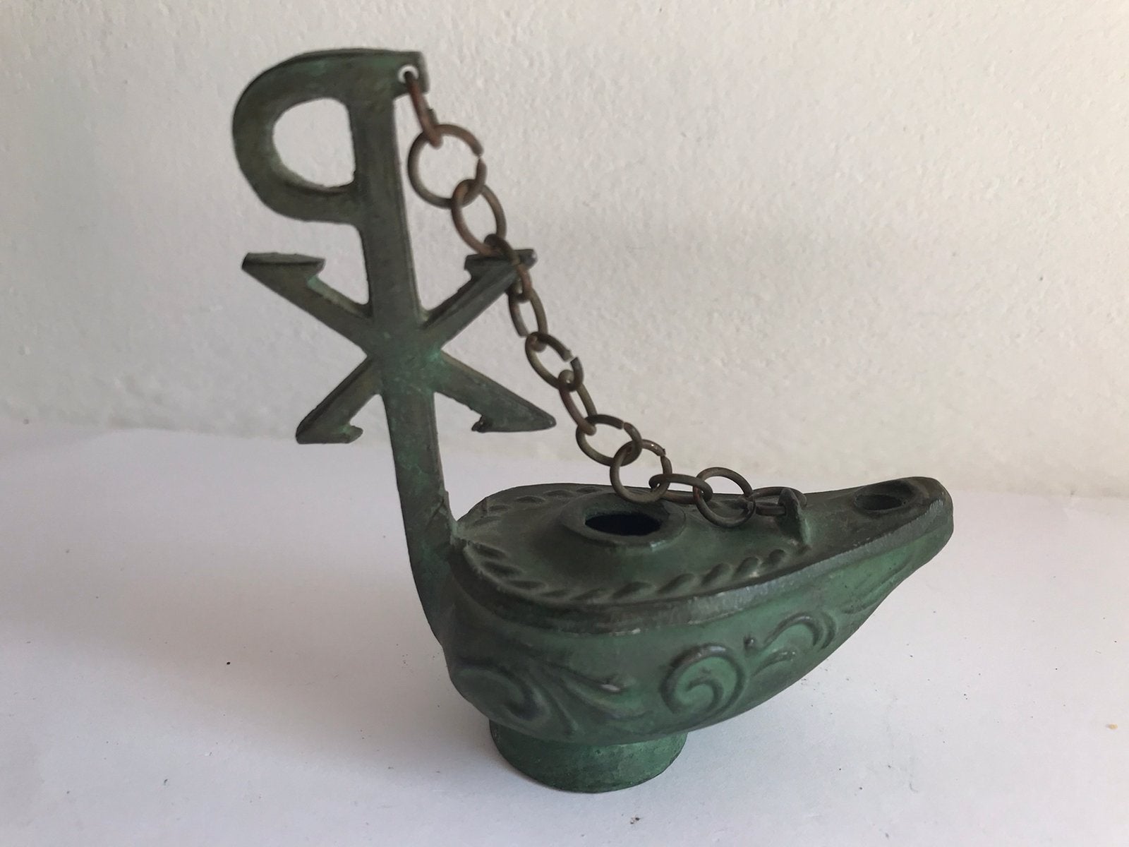 Oud olielampje brons Byzantijns, Antiek en Kunst, Ophalen of Verzenden