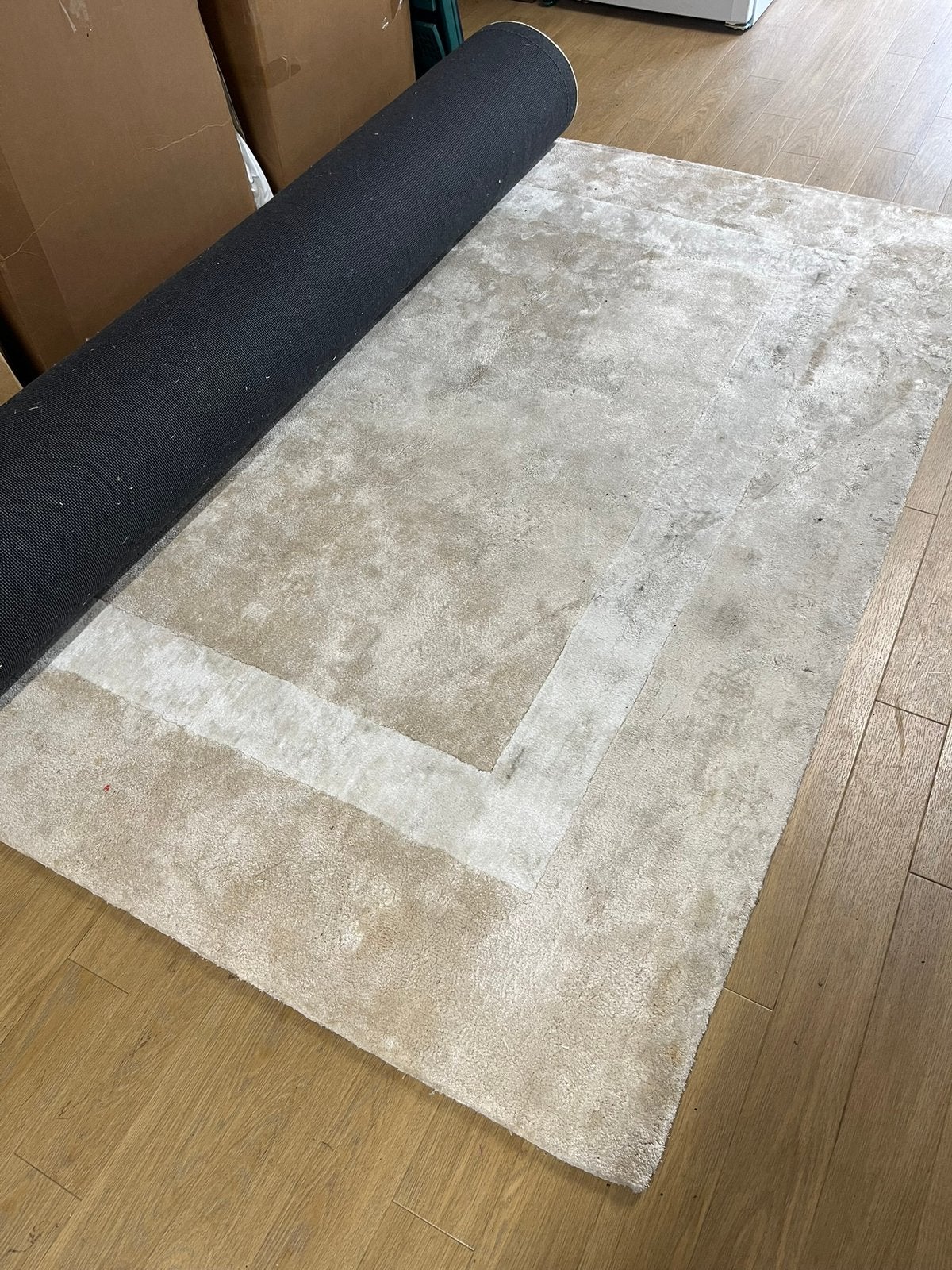 Groot getuft carpet taijt vloerkleed 7,50 lang 2,10 breed, Huis en Inrichting, Gebruikt, Beige, 200 cm of meer, Ophalen of Verzenden