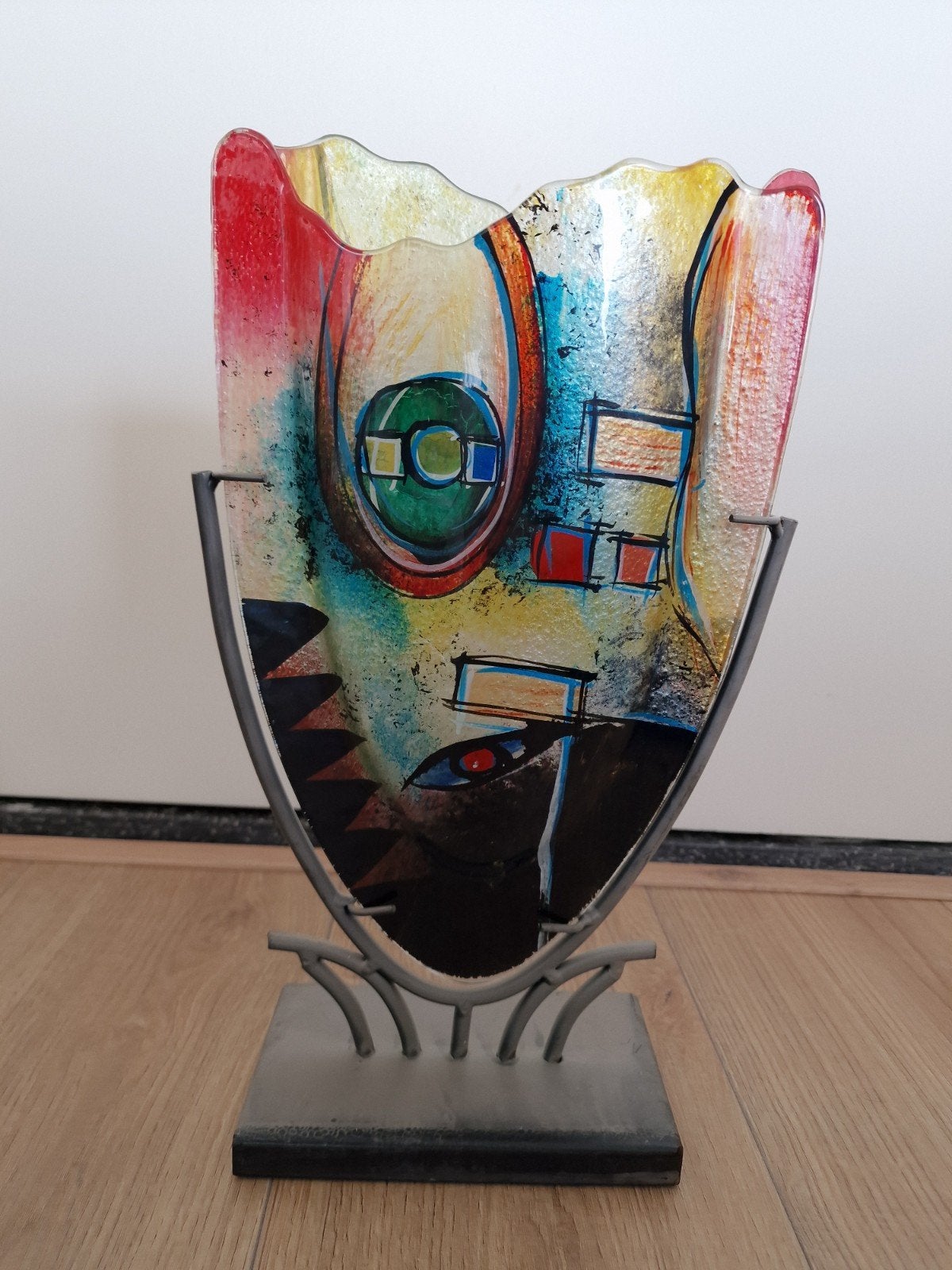 Gilde Glas art vaas Colorconfuso, Ophalen of Verzenden