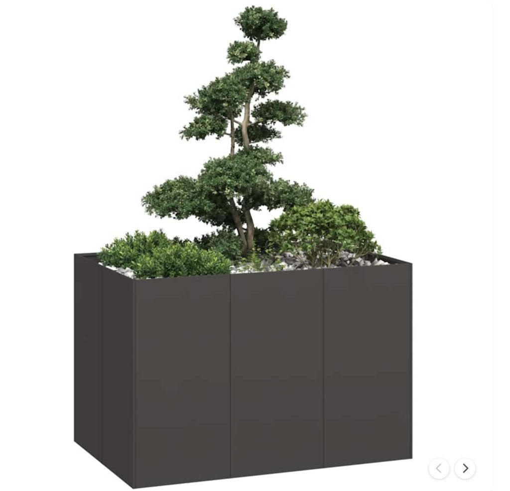 vidaXL Plantenbak Staal Zwart 120x80x80 cm, Ophalen, 100 cm of meer, Zo goed als nieuw, Balkon