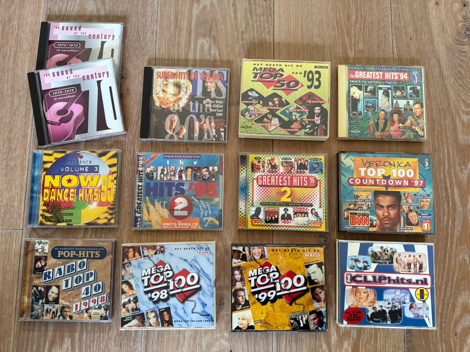 13x CD's Top Hits 1970-1979 en 1993-2000, Cd's en Dvd's, Ophalen of Verzenden, Zo goed als nieuw, Pop, Inclusief doosje