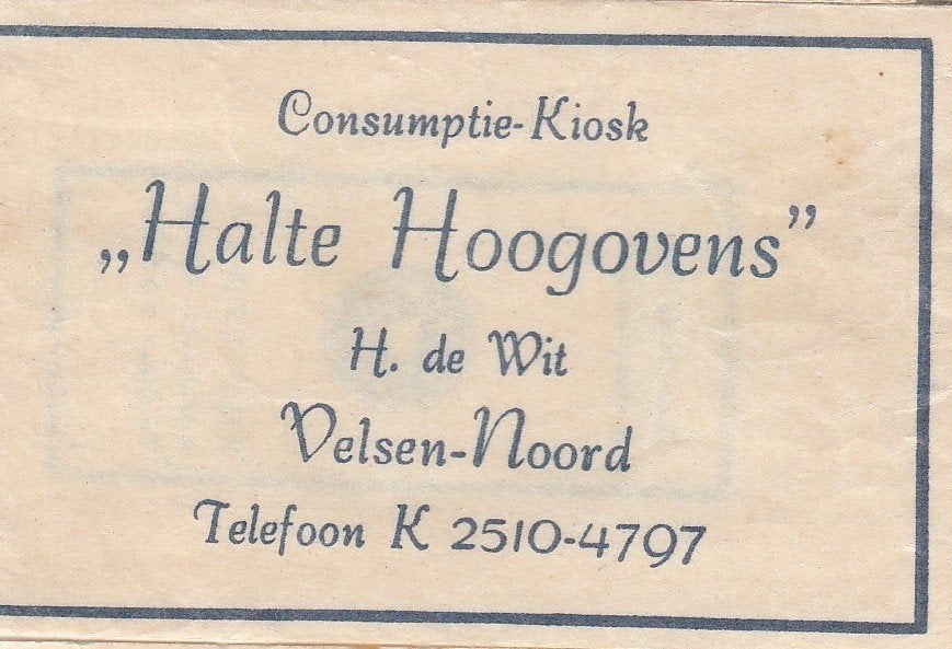 Halte Hoogovens Velsen Noord - H de Wit - consumptie kiosk, Ophalen of Verzenden