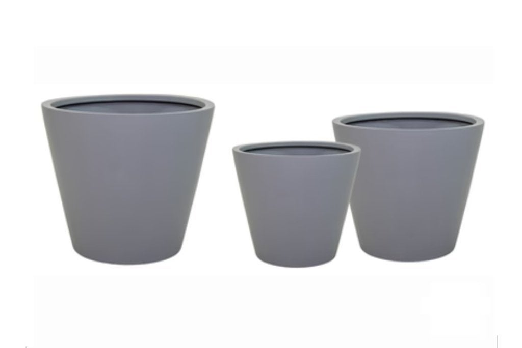 GROTE ronde bloempotten Fiberstone grijs & antraciet 3 maten, Tuin en Terras, Ophalen, Overige materialen, 40 cm of meer, Rond