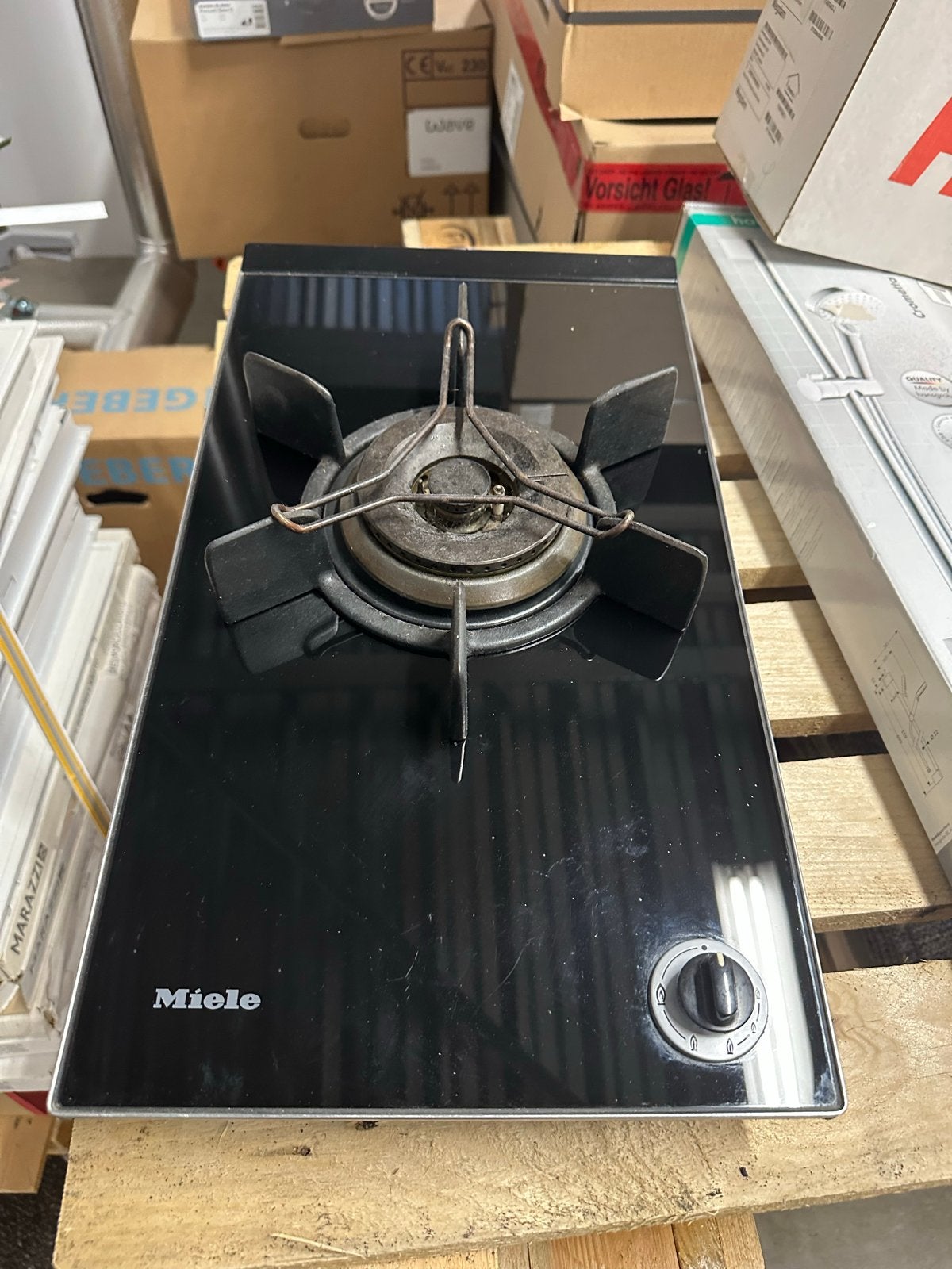 Miele Gaskookplaat 1 Pit - Compact en Stijlvol, Ophalen, Gebruikt, 3 kookzones of minder, Inbouw