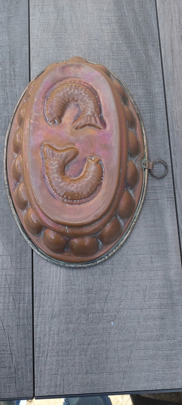 Antiek kopere vorm vissen, Ophalen of Verzenden, Koper