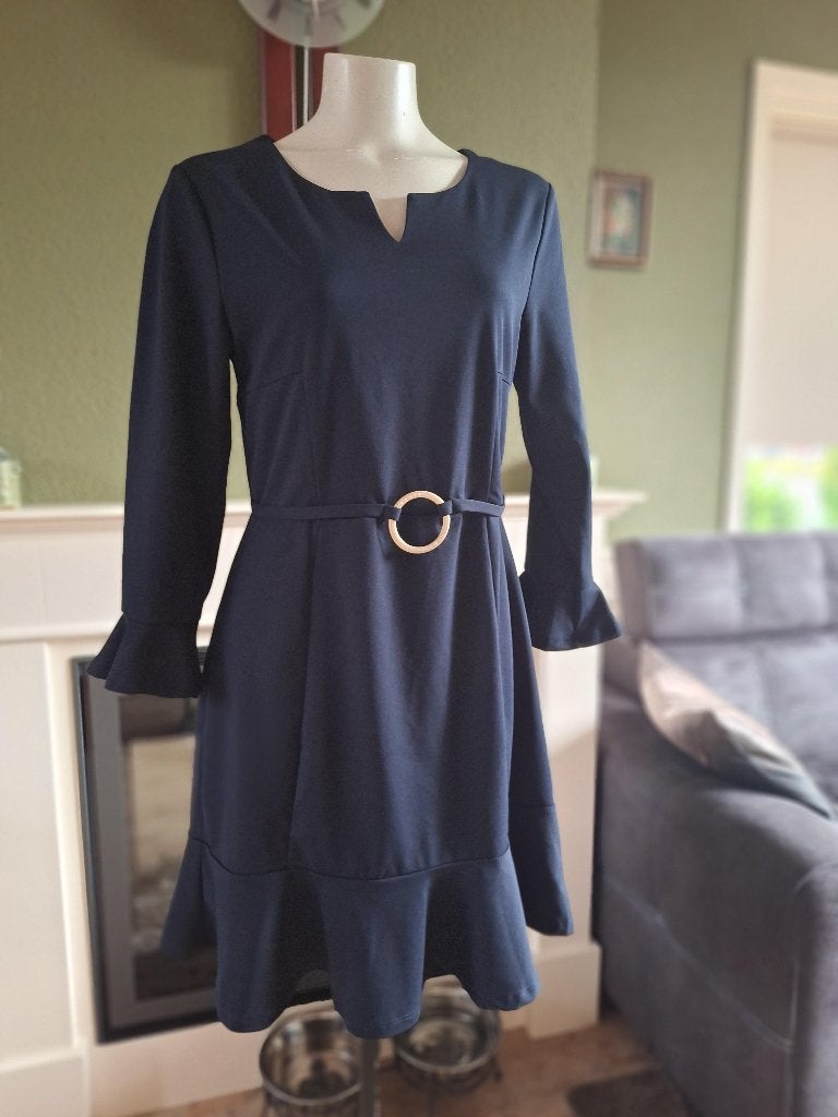 K-Design K Design schitterende jurk M 38, K-design, Maat 46/48 (XL) of groter, Zo goed als nieuw, Knielengte