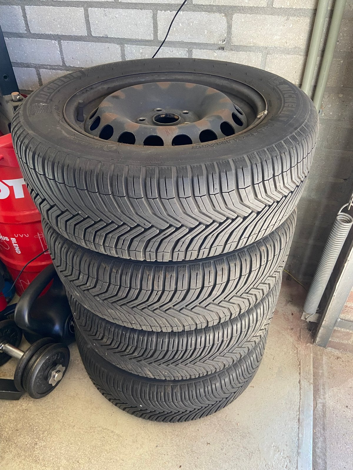 Winterbanden Volkswagen VW 5x100 16 inch michelin all season, Ophalen, Gebruikt