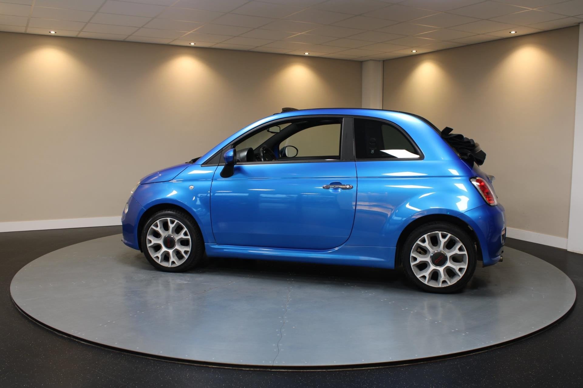Fiat 500 C 0.9 TwinAir Turbo 500S *Azzurro Italia* Sport|Cab, Auto's, Euro 6, Cabriolet, Leder en Stof, Origineel Nederlands