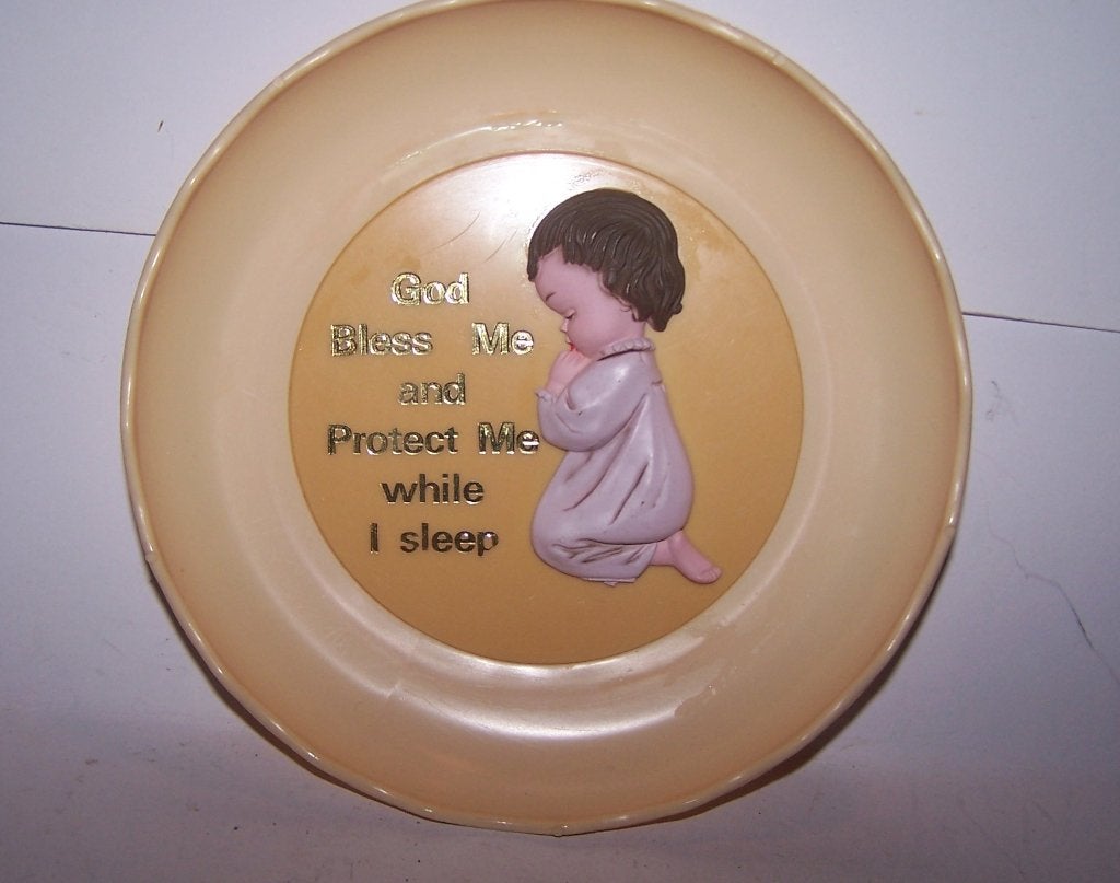 Prachtig vintage religieus wandbordje. Izgs. Doorsnee 14,5cm, Ophalen of Verzenden