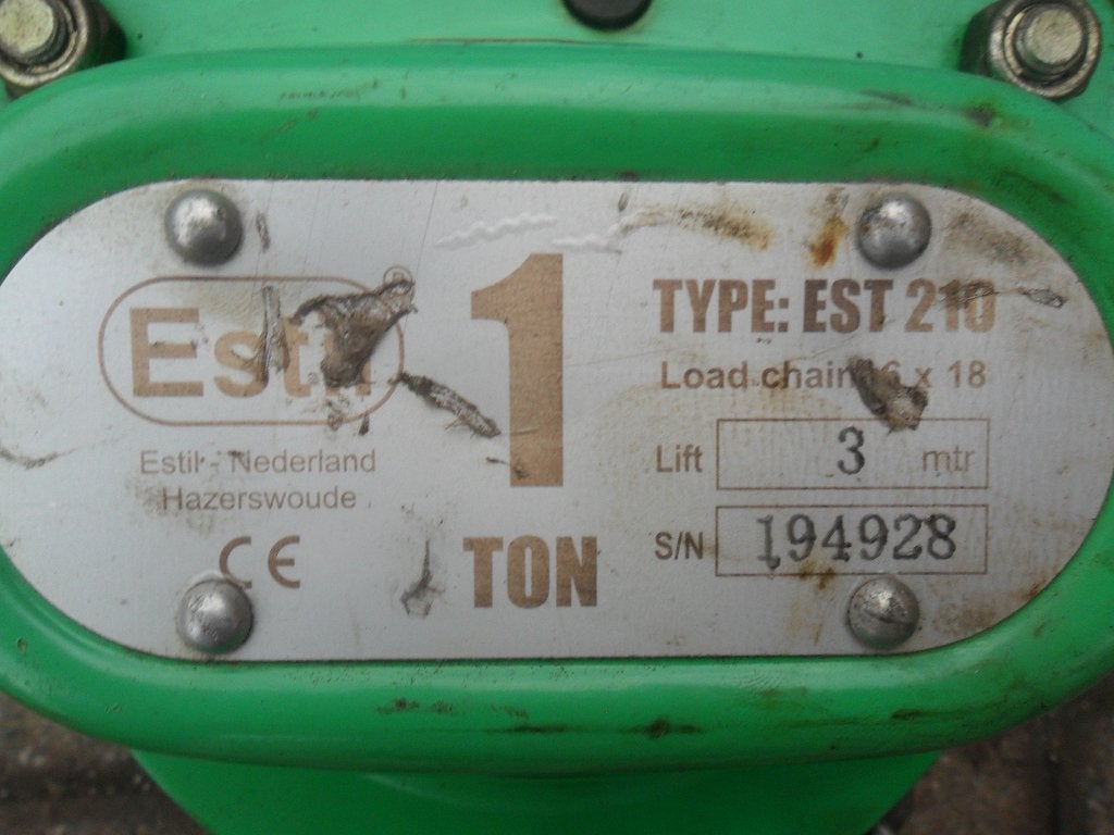 Ketting takel 1 ton, Ophalen, Gebruikt, Handmatig