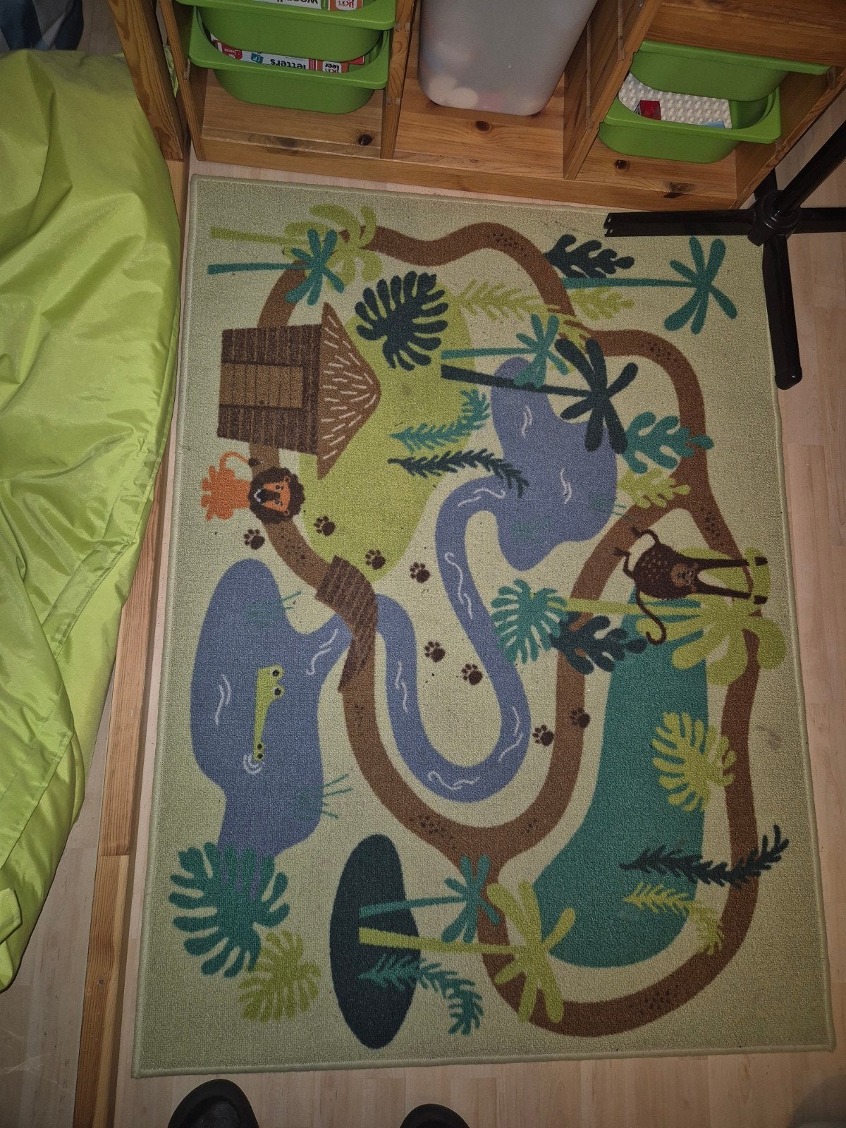 IKEA Vloerkleed met jungle thema, Ophalen, Groen, Gebruikt, 100 tot 150 cm