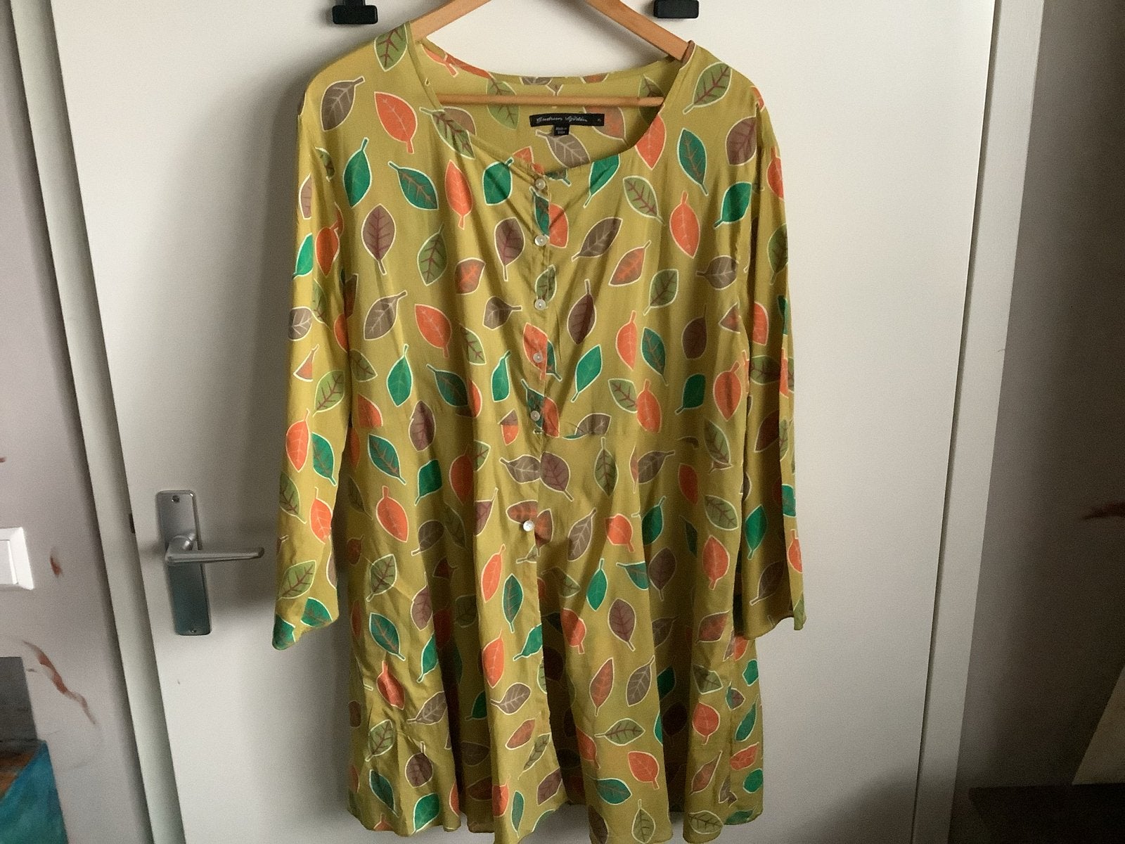 Gudrun Sjödén jurk met bladprint - Maat XL, Maat 46/48 (XL) of groter, Ophalen of Verzenden, Zo goed als nieuw, Knielengte