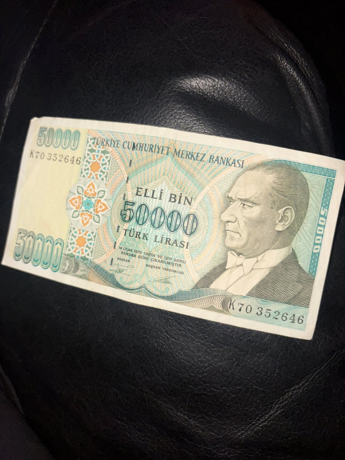 50000 Turkse Lira biljet - Mustafa Kemal Atatürk, Ophalen of Verzenden, Overige landen, Los biljet
